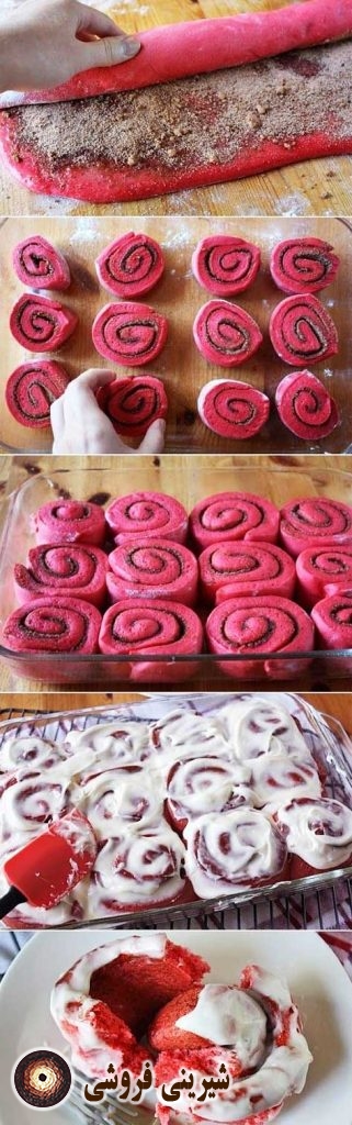 عکس درست کردن رولت خامه ای